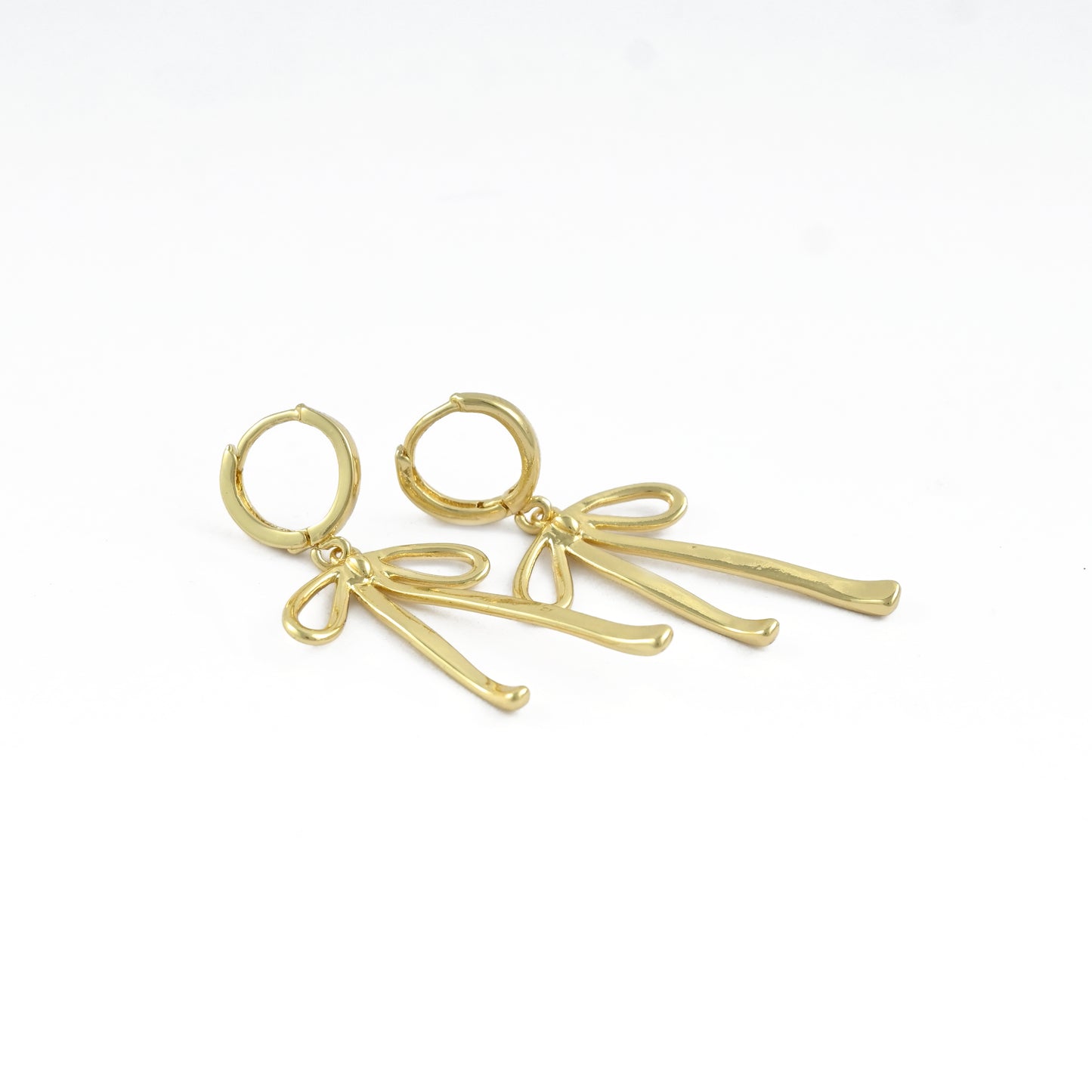 Golden Ribbon Hoop Earrings