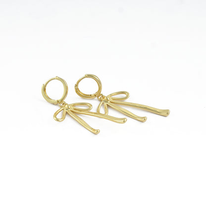 Golden Ribbon Hoop Earrings
