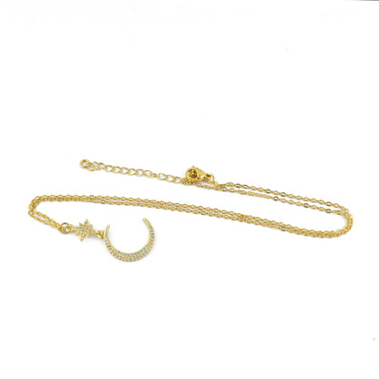 Flower On Moon Necklace