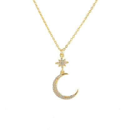 Flower On Moon Necklace