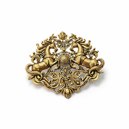 Majestic Twin Horse Brooch