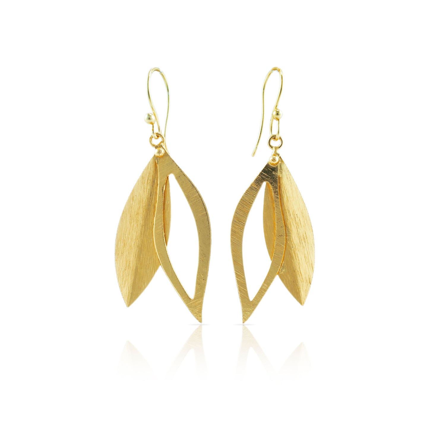 Leafy Drop Hook Earrings