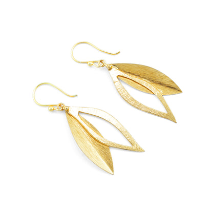 Leafy Drop Hook Earrings