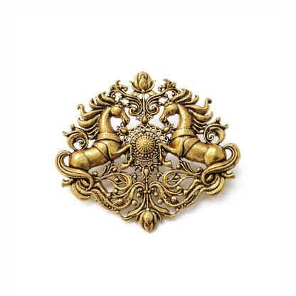 Majestic Twin Horse Brooch