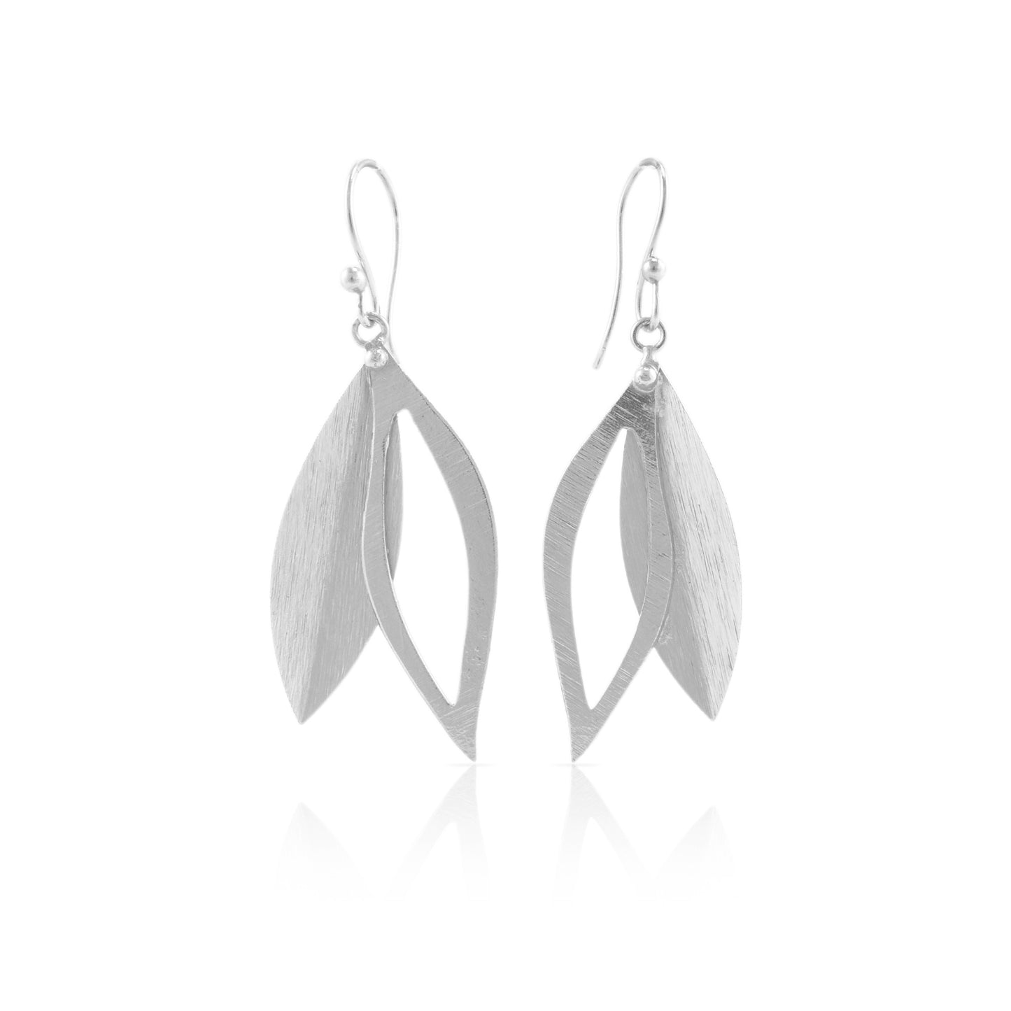 Leafy Drop Hook Earrings