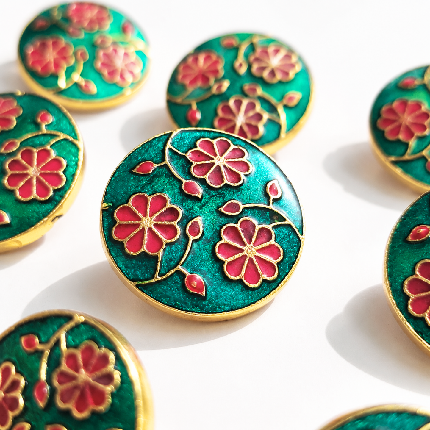 Floral Brass Button