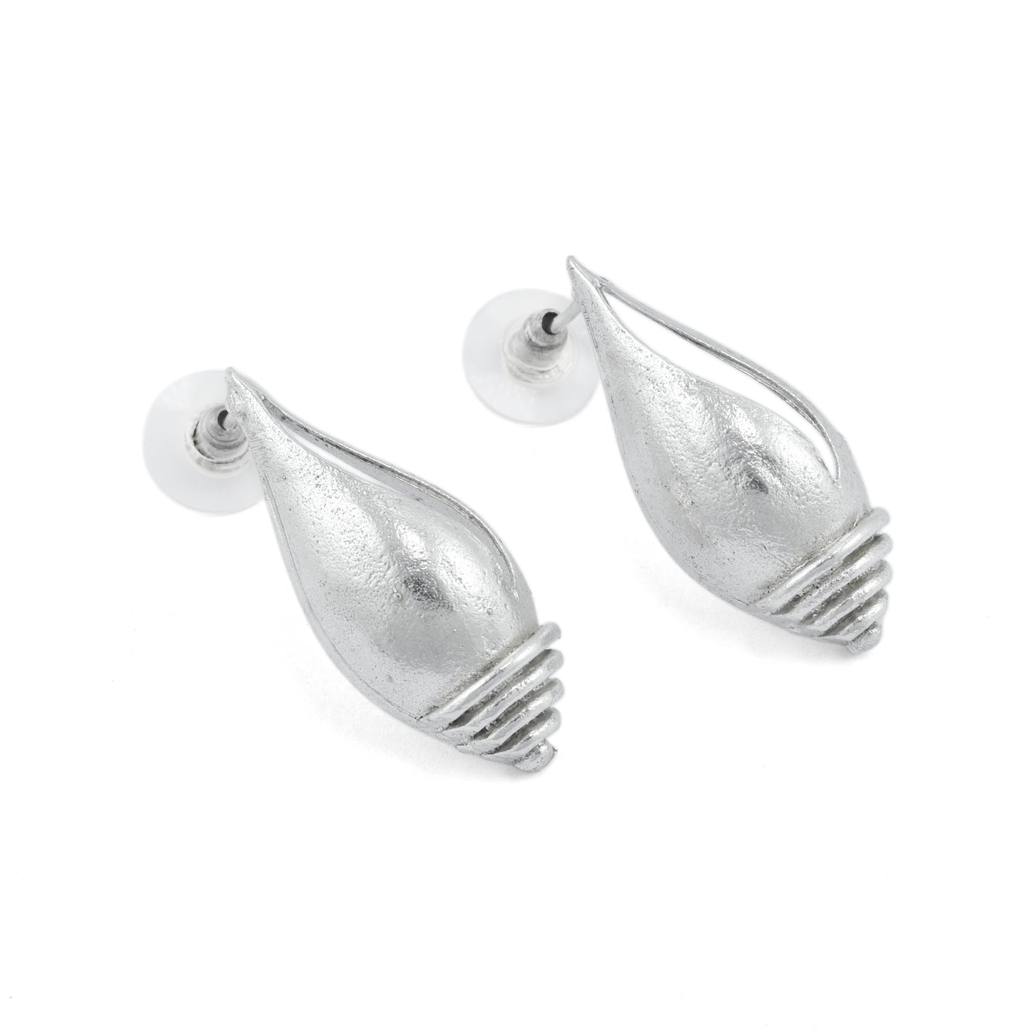 Silver Shell Stud Earrings