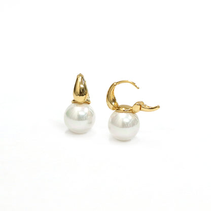 Pearl Echo Drops Hoops Earrings