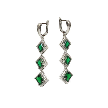 Green Grace Hoops Earrings