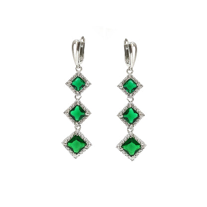 Green Grace Hoops Earrings