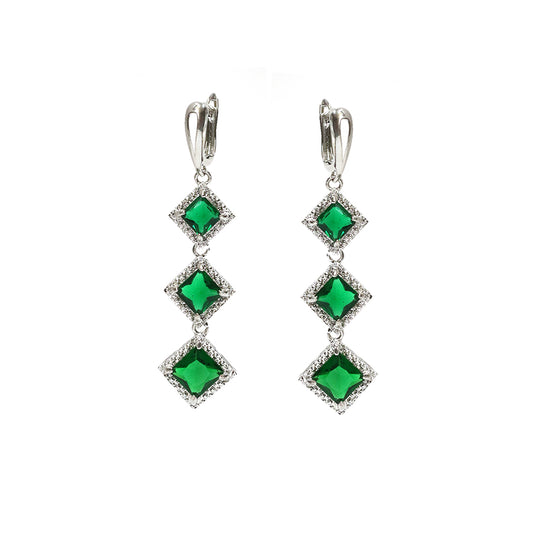 Green Grace Hoops Earrings