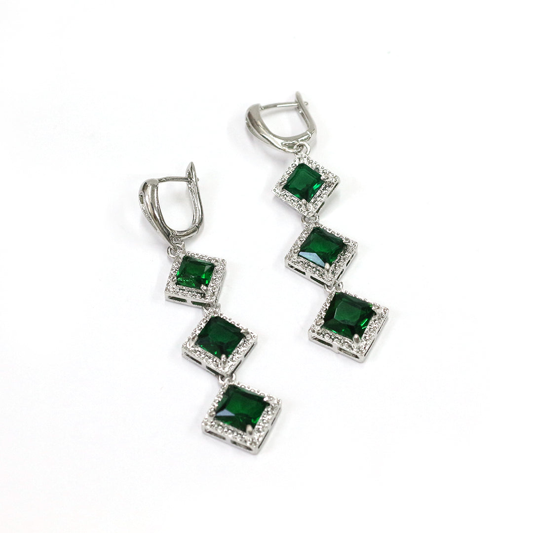 Green Grace Hoops Earrings