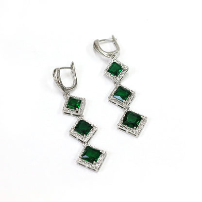 Green Grace Hoops Earrings