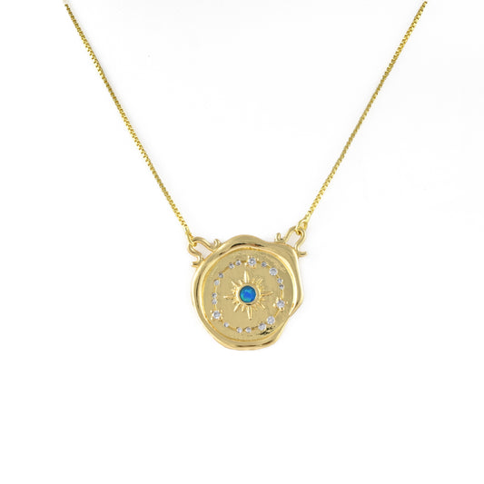 Blue Charm Bling Necklace