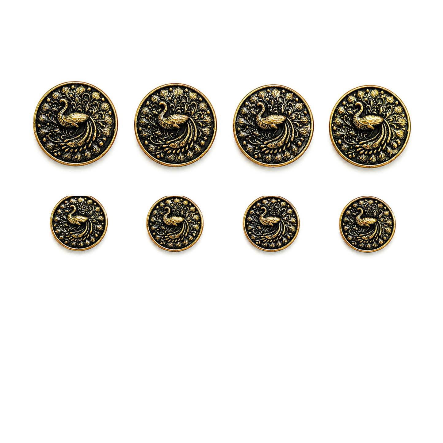 Peacock Bloom Button