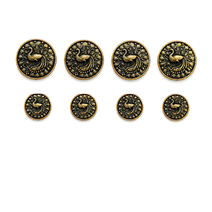 Peacock Bloom Button