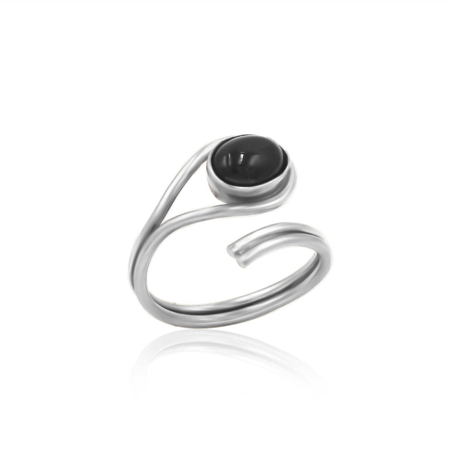 Black Onyx Swirl Ring