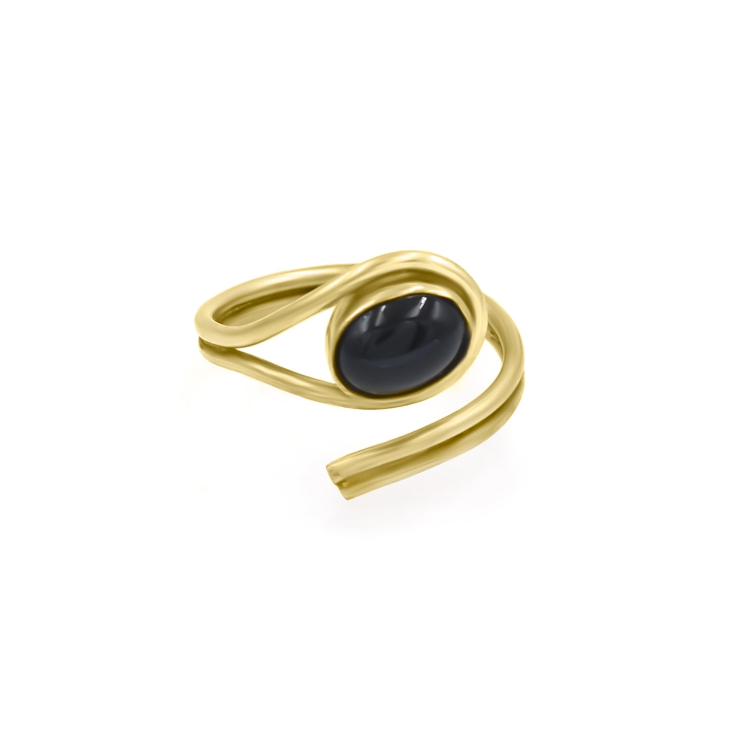 Black Onyx Swirl Ring