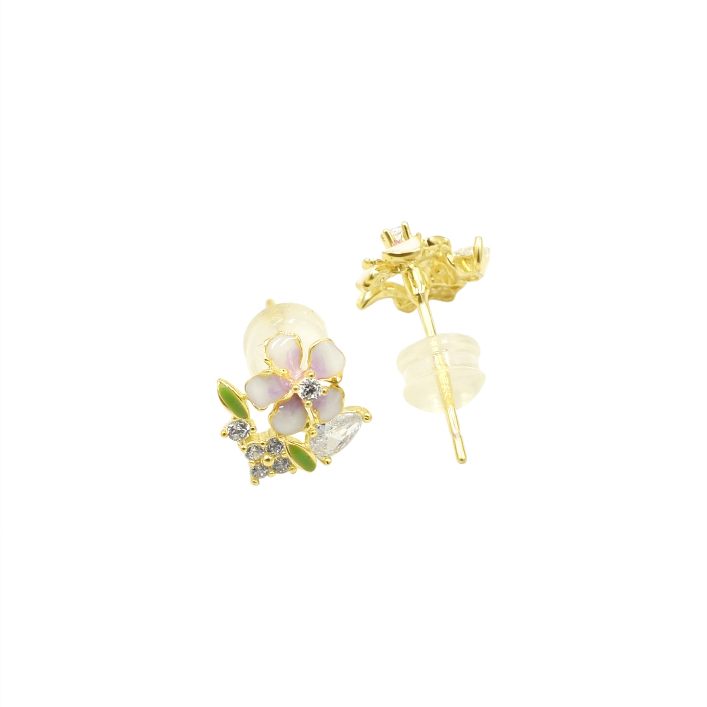 Dainty Daisy Silver Stud Earrings