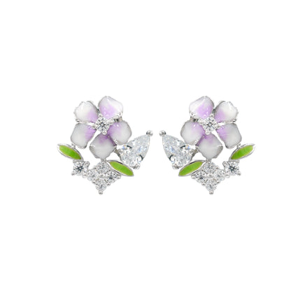 Dainty Daisy Silver Stud Earrings