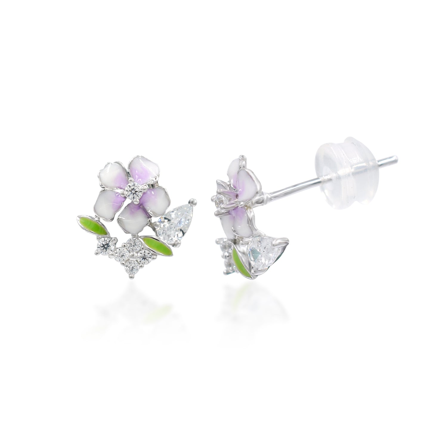 Dainty Daisy Silver Stud Earrings