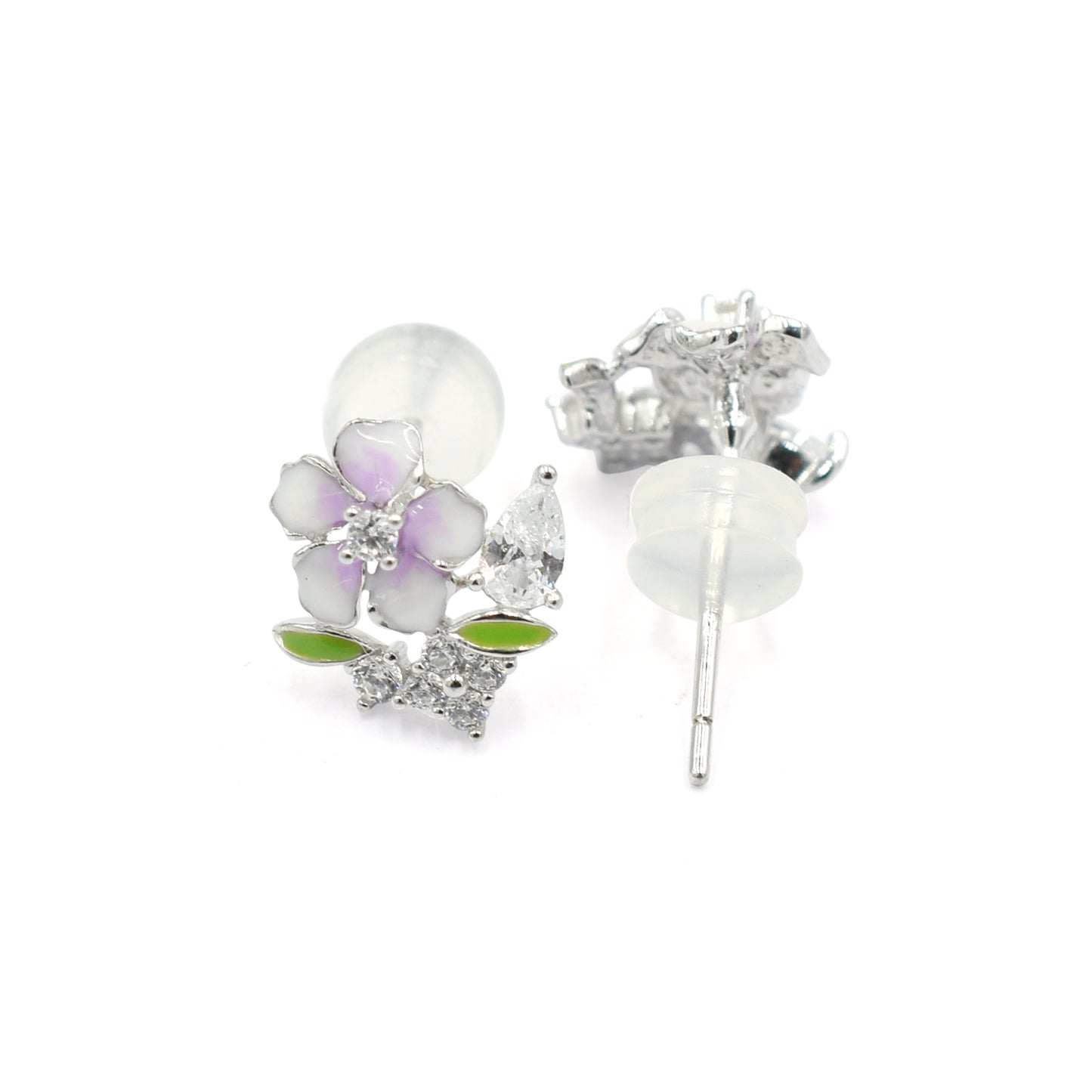 Dainty Daisy Silver Stud Earrings