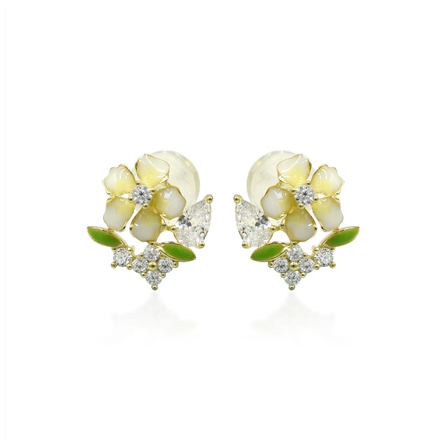 Dainty Daisy Silver Stud Earrings