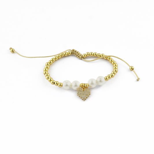 Pearl Glow Heart Bracelet