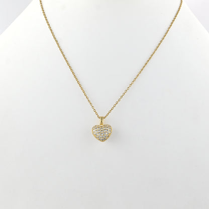 Sparkling Heart Reversible Necklace