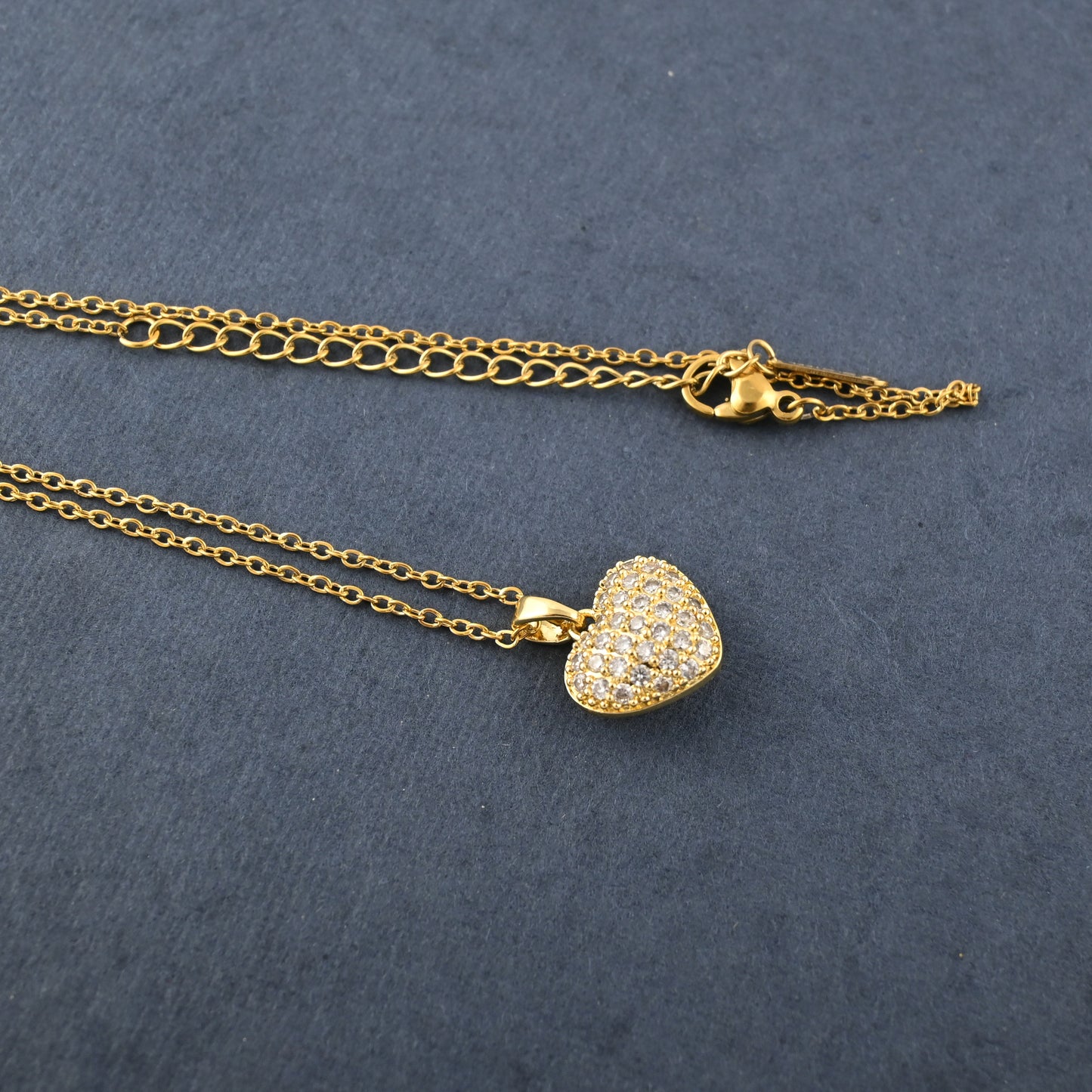 Sparkling Heart Reversible Necklace