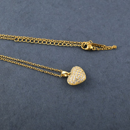 Sparkling Heart Reversible Necklace