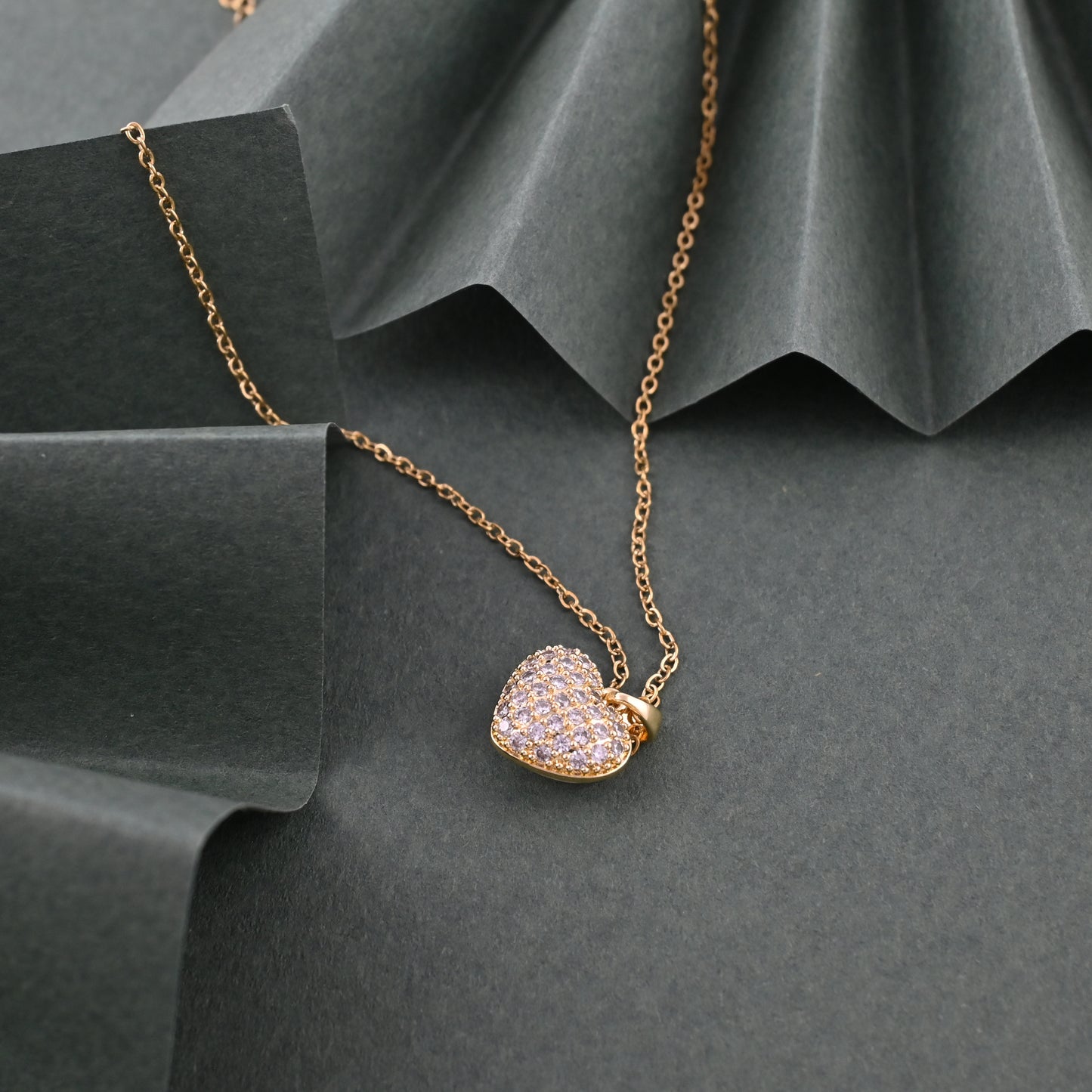 Sparkling Heart Reversible Necklace