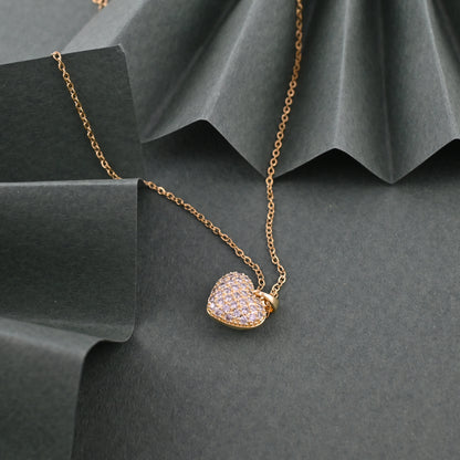 Sparkling Heart Reversible Necklace