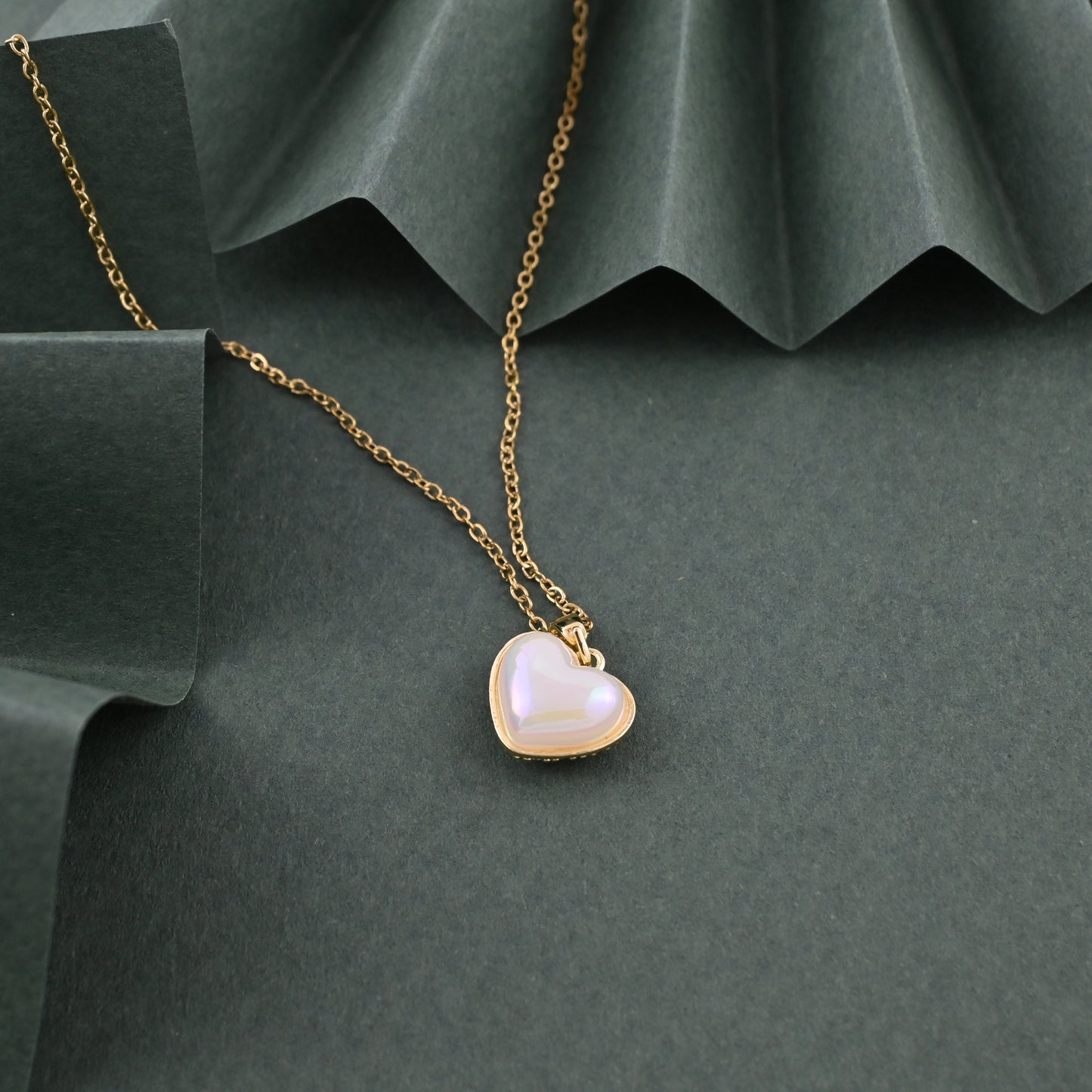 Sparkling Heart Reversible Necklace