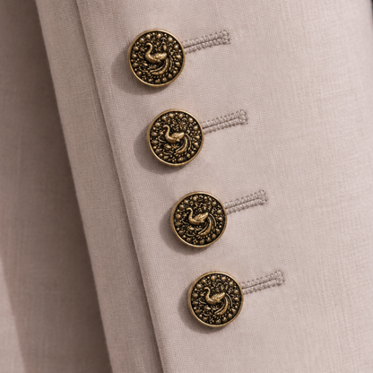 Peacock Bloom Button