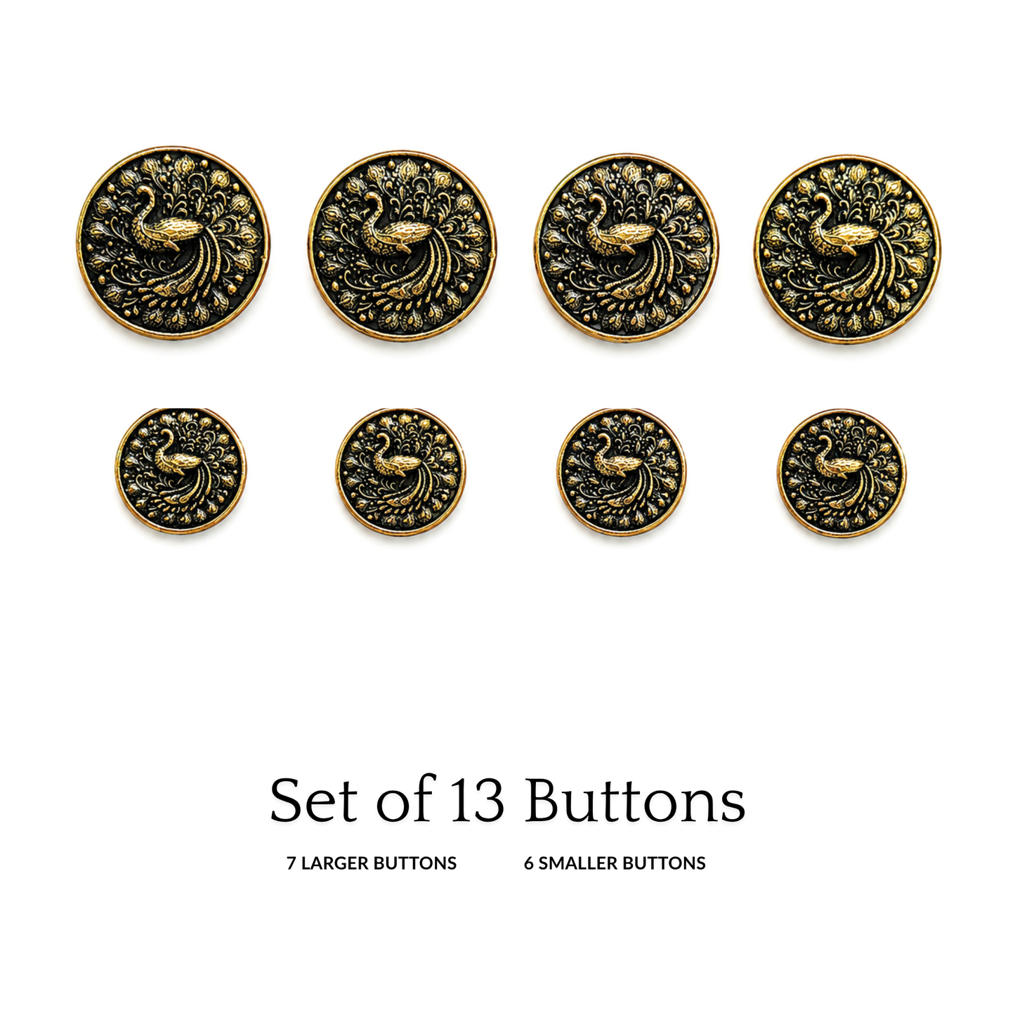 Peacock Bloom Button