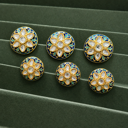 Kundan Floral Button