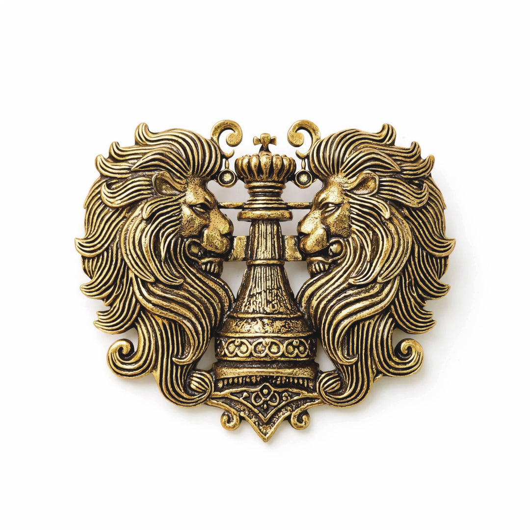 Regal Lion Emblem Brooch