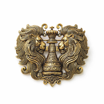 Regal Lion Emblem Brooch