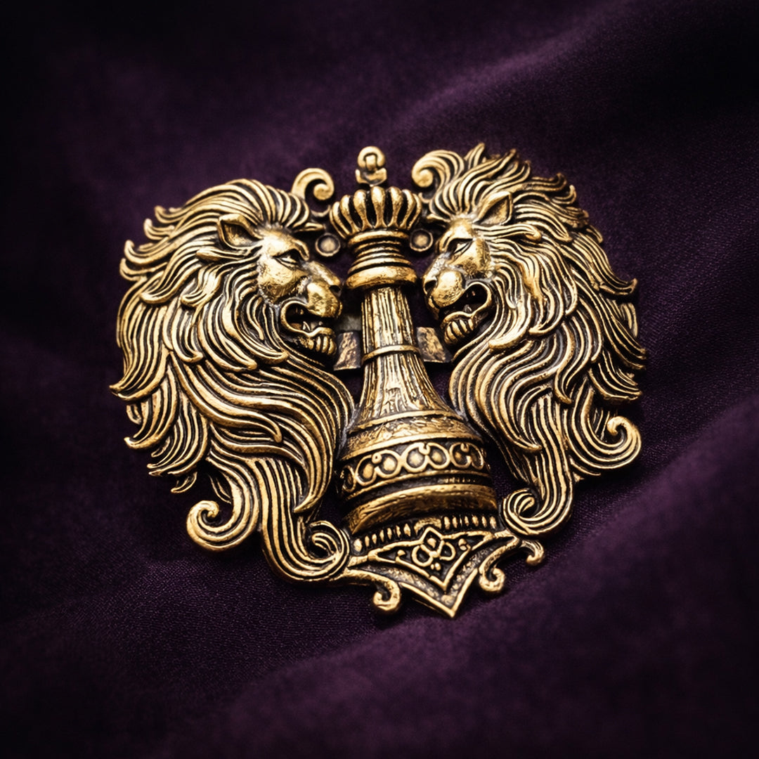 Regal Lion Emblem Brooch
