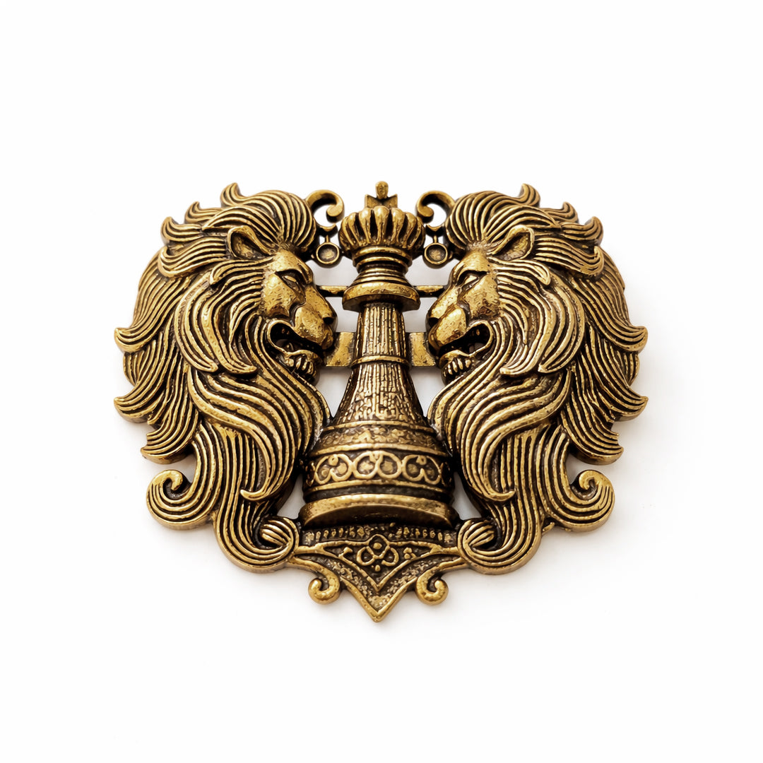 Regal Lion Emblem Brooch