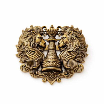 Regal Lion Emblem Brooch