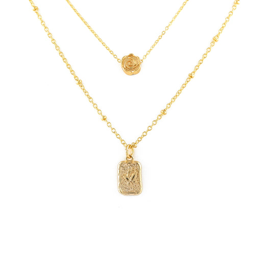 Golden Bloom Layered Necklace