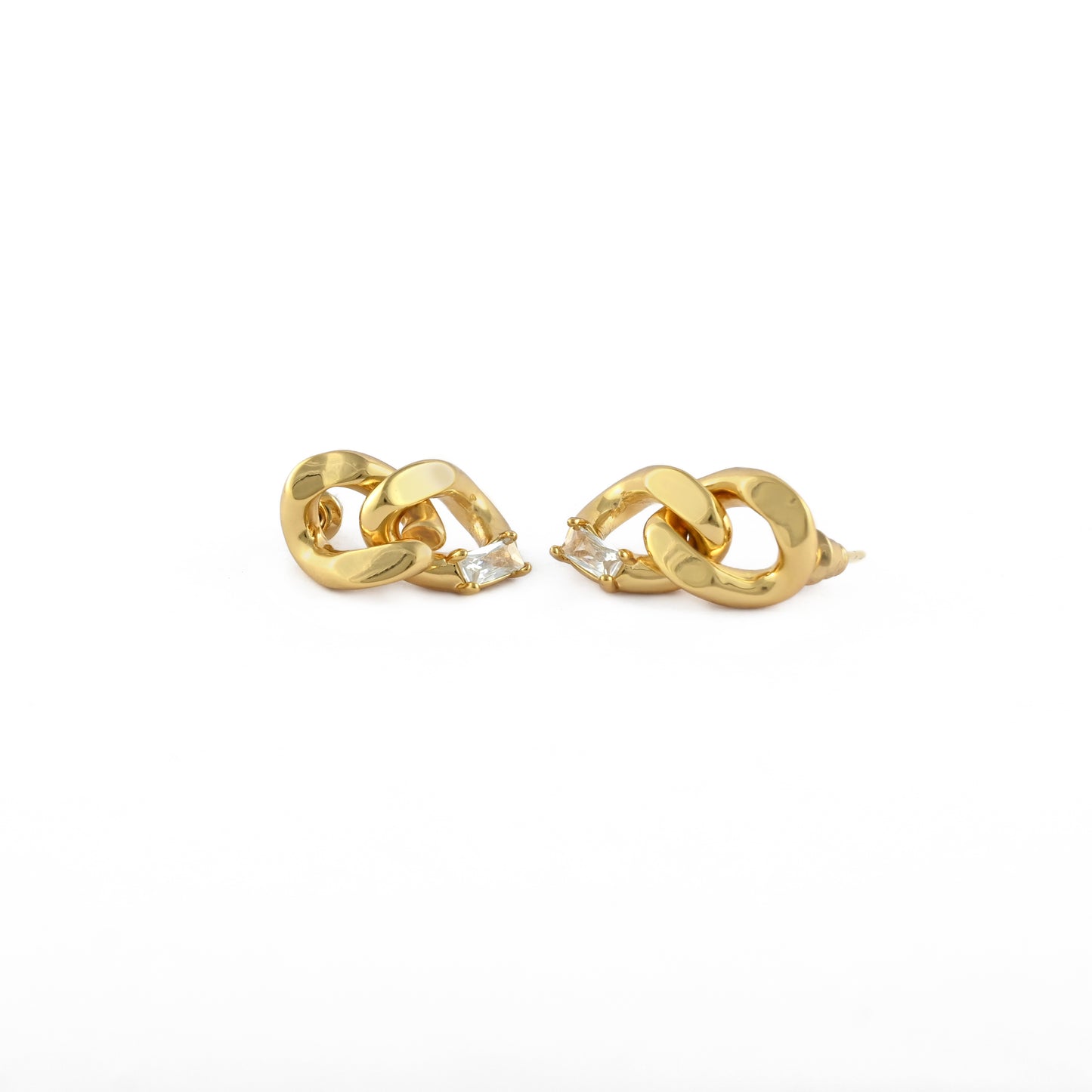 Gilded Links Stud Earrings