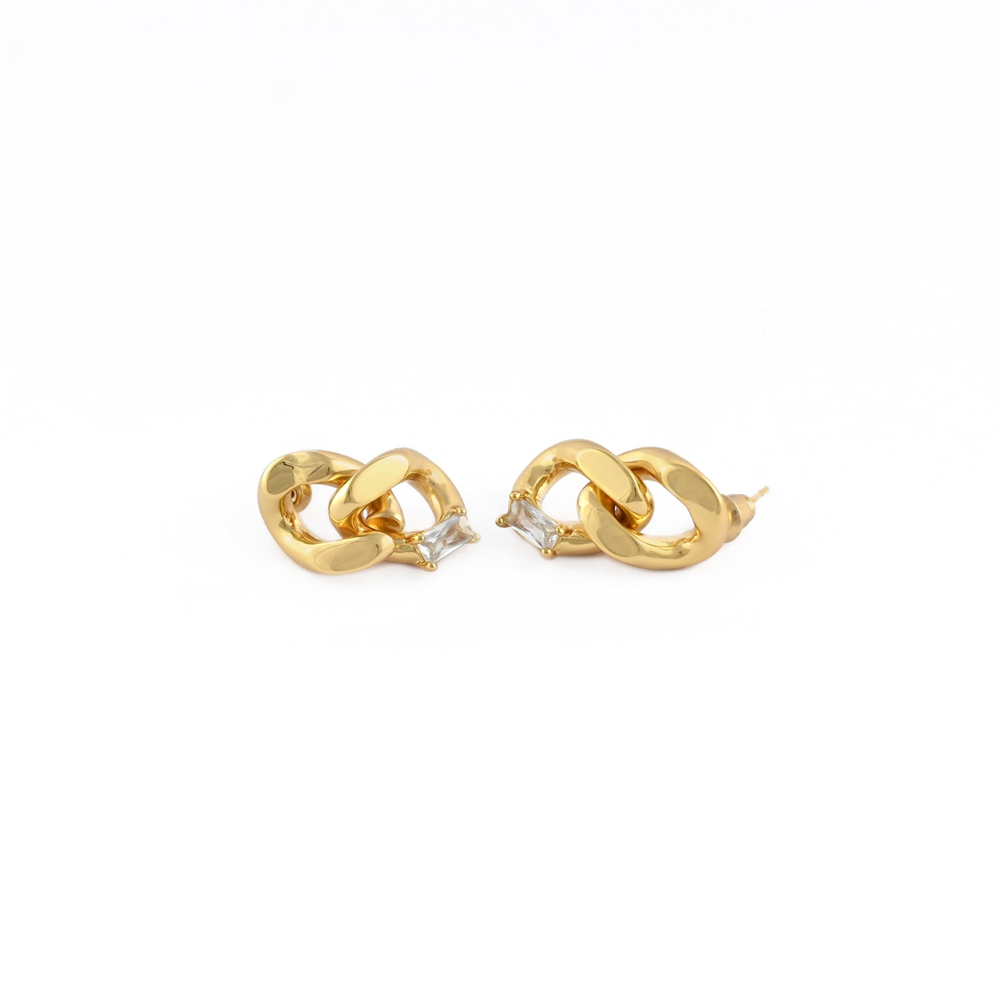 Gilded Links Stud Earrings