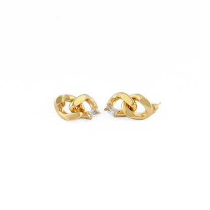 Gilded Links Stud Earrings