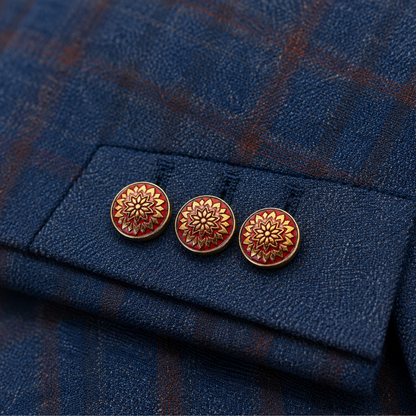 Sunburst Lotus Button