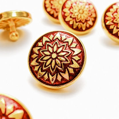 Sunburst Lotus Button