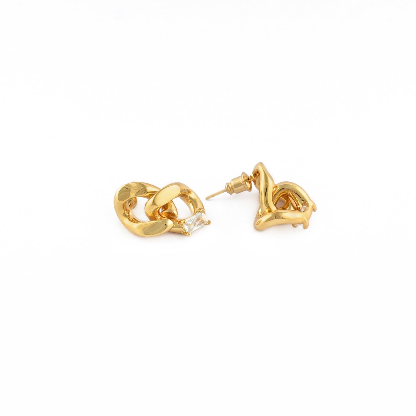 Gilded Links Stud Earrings
