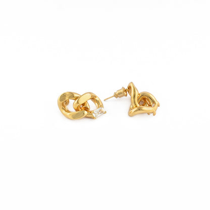 Gilded Links Stud Earrings